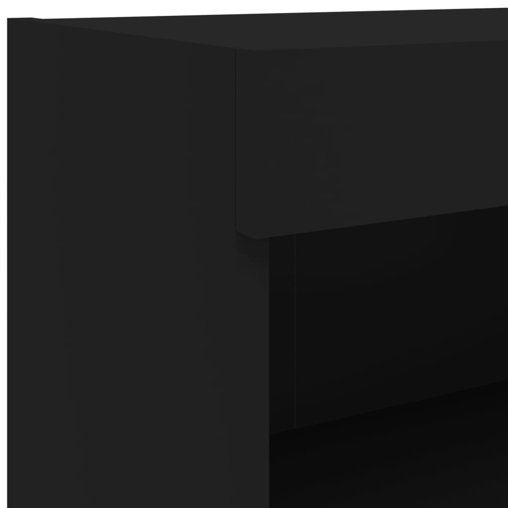 vidaXL Ścienne szafki TV z LED, 2 szt., czarne, 60x30x40 cm