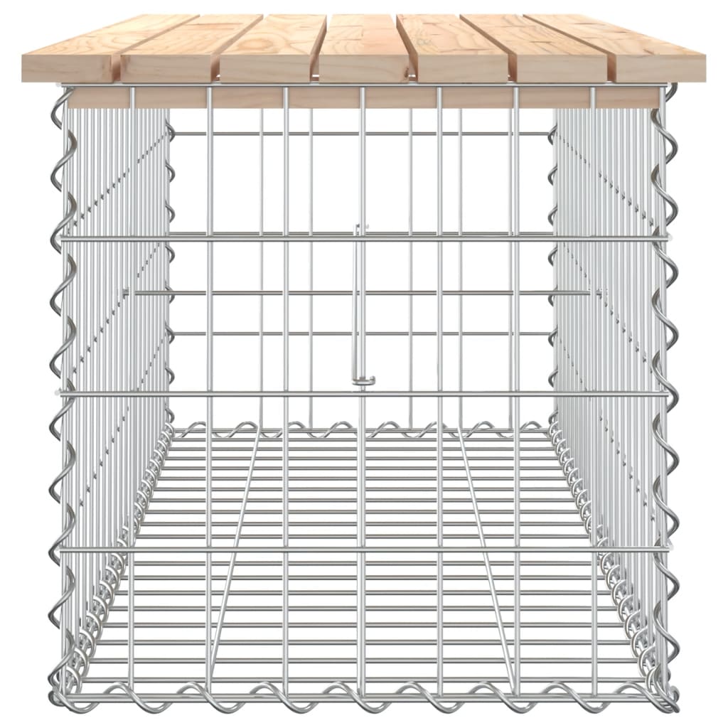 vidaXL Ławka ogrodowa, gabion, 103x44x42 cm, lite drewno sosnowe