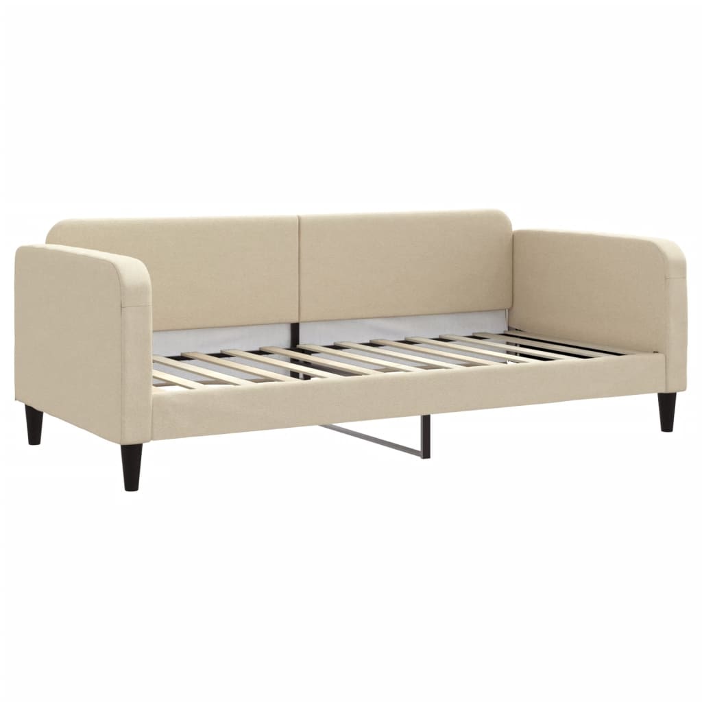 vidaXL Sofa z materacem do spania, kremowa, 90x200 cm, tkanina