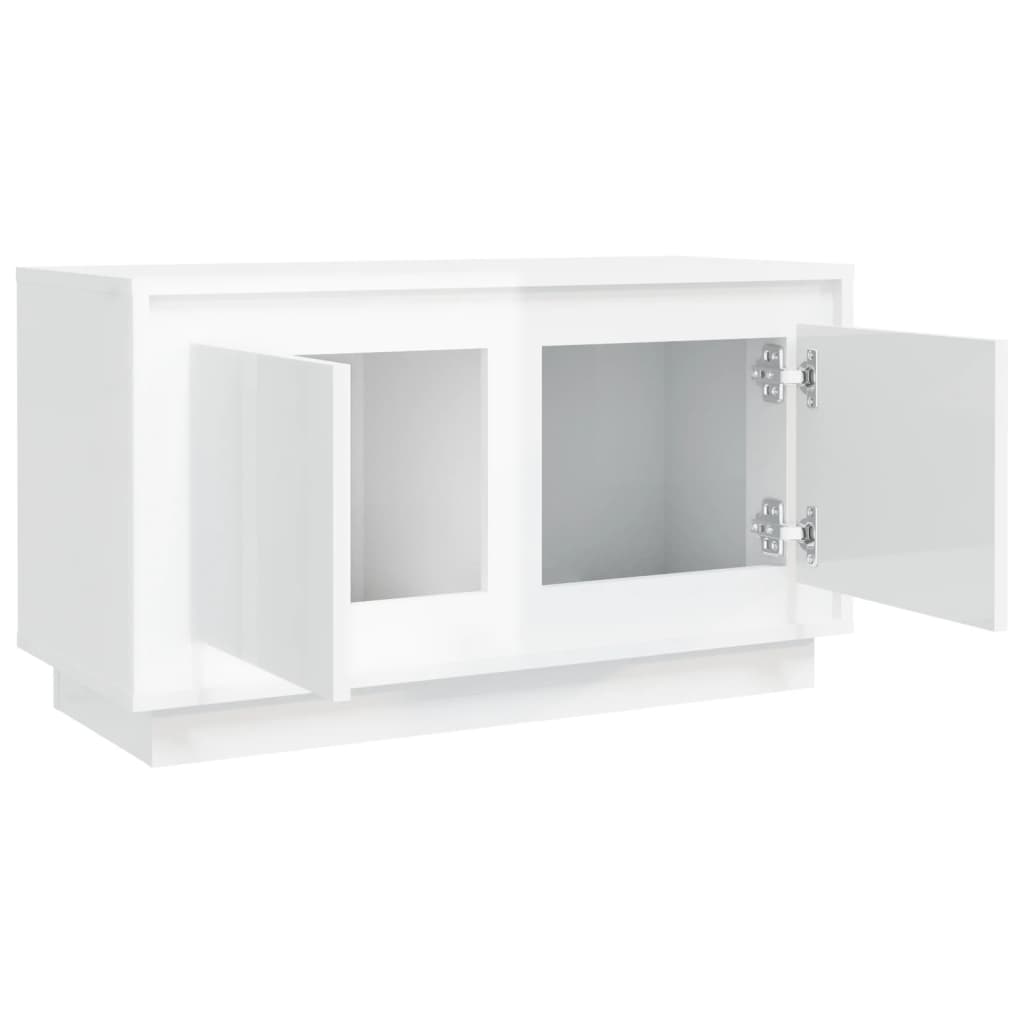 vidaXL Szafka pod TV, biała, połysk, 80x35x45 cm