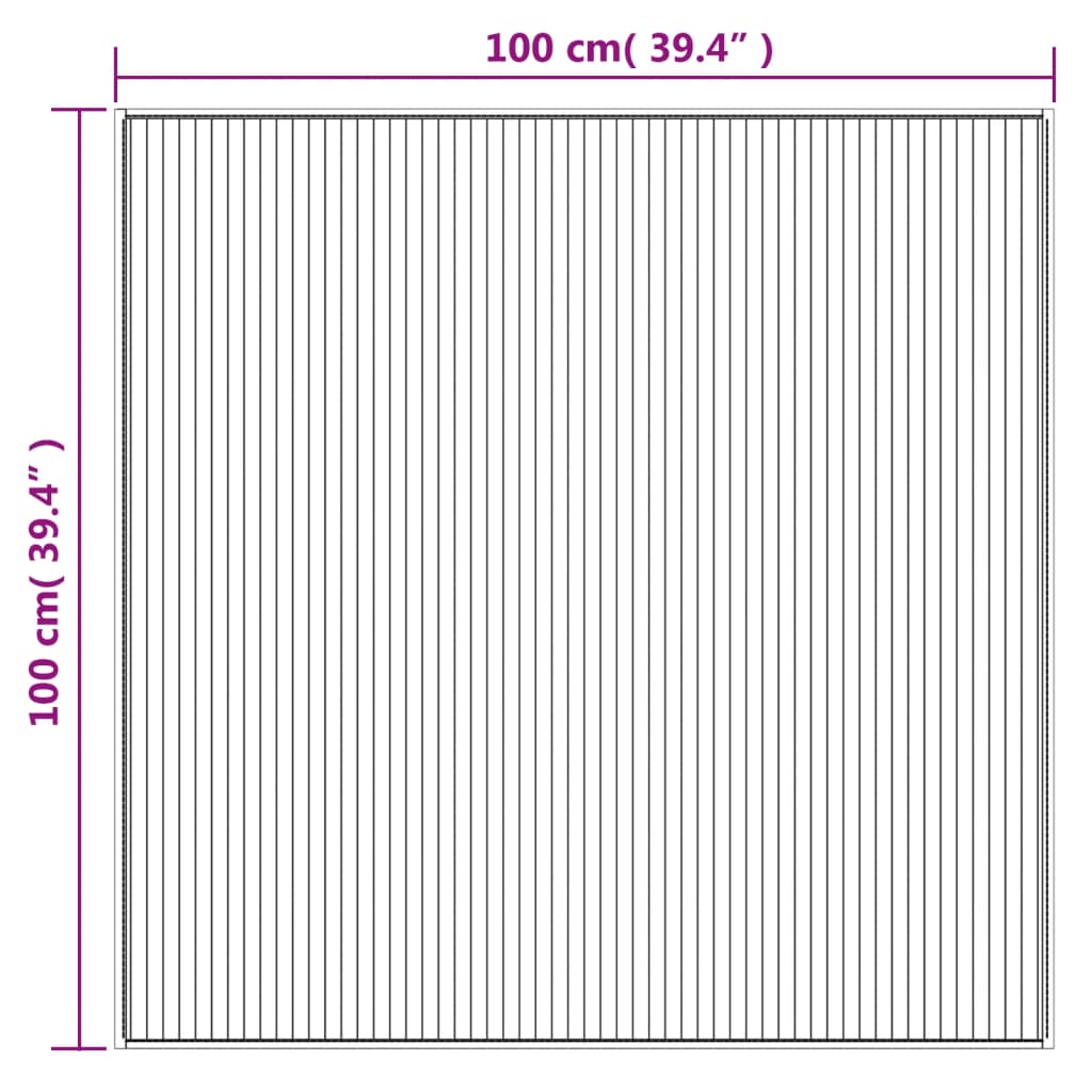 vidaXL Dywan kwadratowy, ciemnobrązowy, 100x100 cm, bambusowy