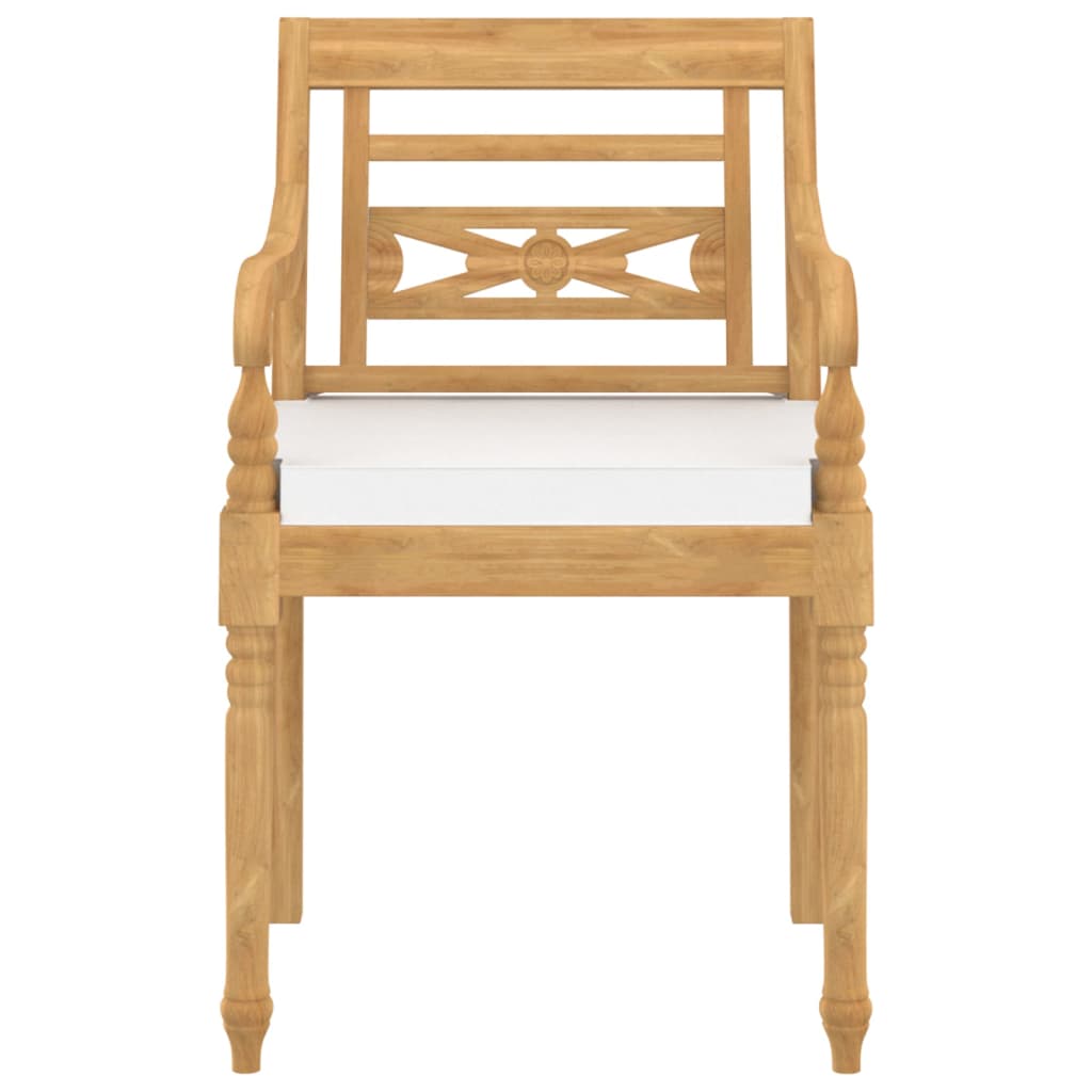 vidaXL Krzesła Batavia z poduszkami, 6 szt., lite drewno tekowe