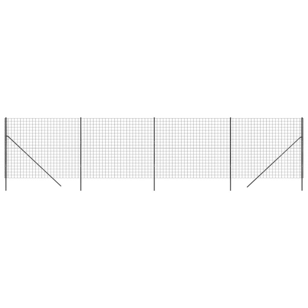 vidaXL Ogrodzenie z siatki drucianej, antracytowe, 2,2x10 m