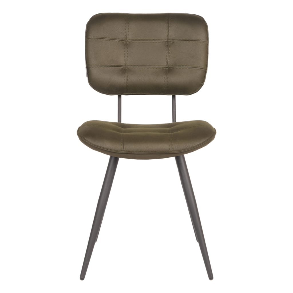 LABEL51 Krzesła stołowe Gus, 2 szt., 49x60x87 cm, zieleń wojskowa
