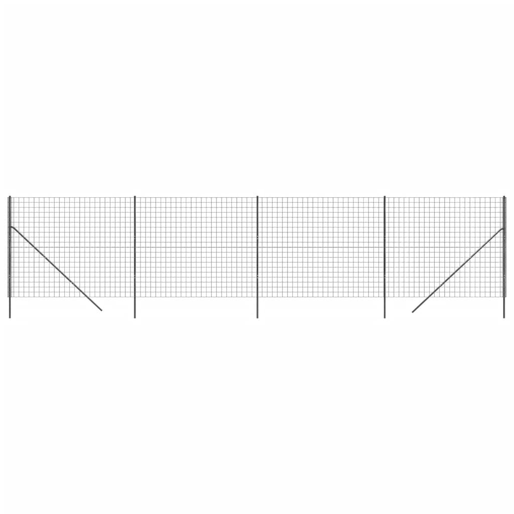 vidaXL Ogrodzenie z siatki drucianej, antracytowe, 1,6x10 m