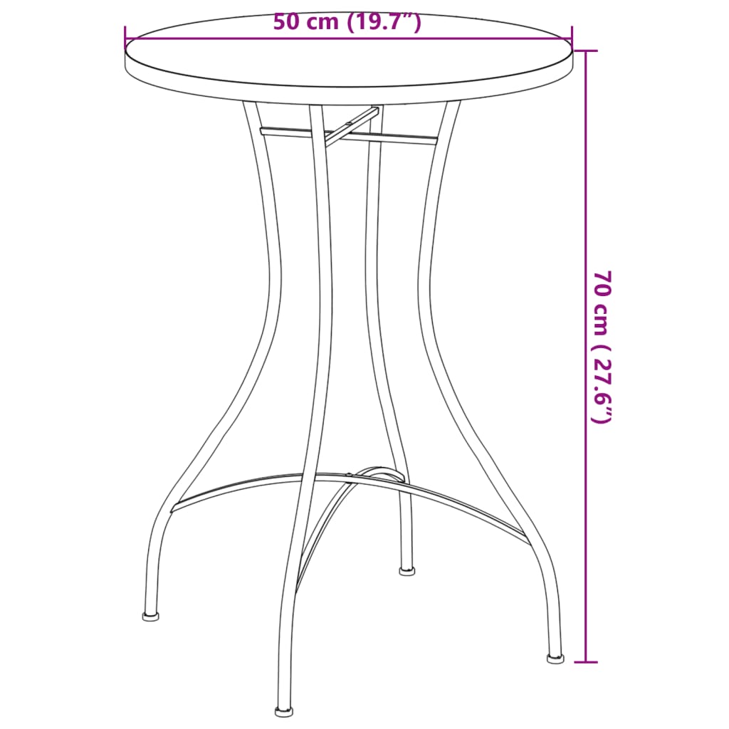 vidaXL Mozaikowy stolik bistro, terakotowo-biały Ø50x70 cm, ceramiczny