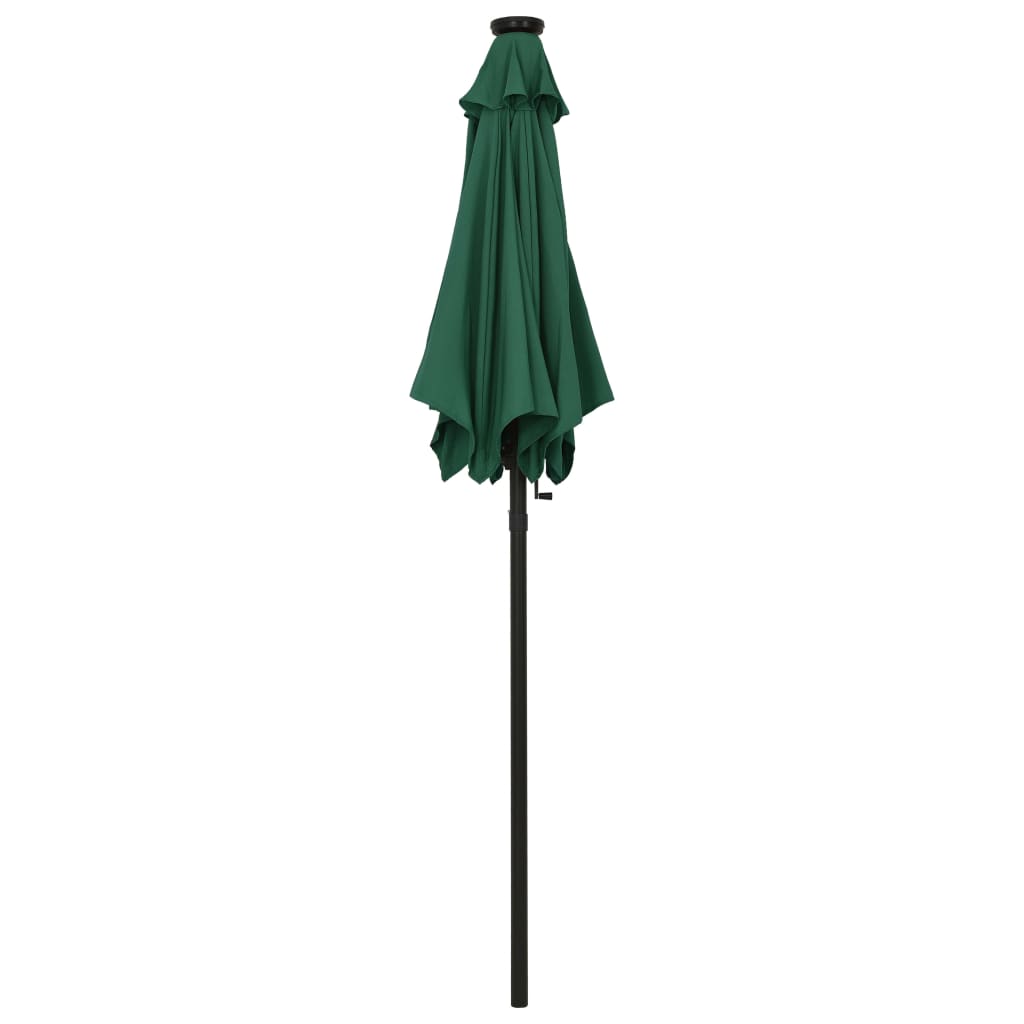 vidaXL Parasol ogrodowy z LED, zielony, 200x211 cm, aluminium