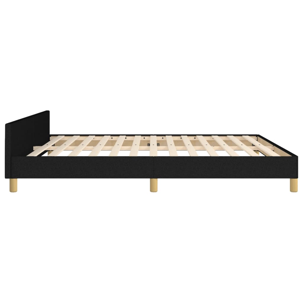 vidaXL Rama łóżka z zagłówkiem, czarna, 180x200 cm, obita tkaniną