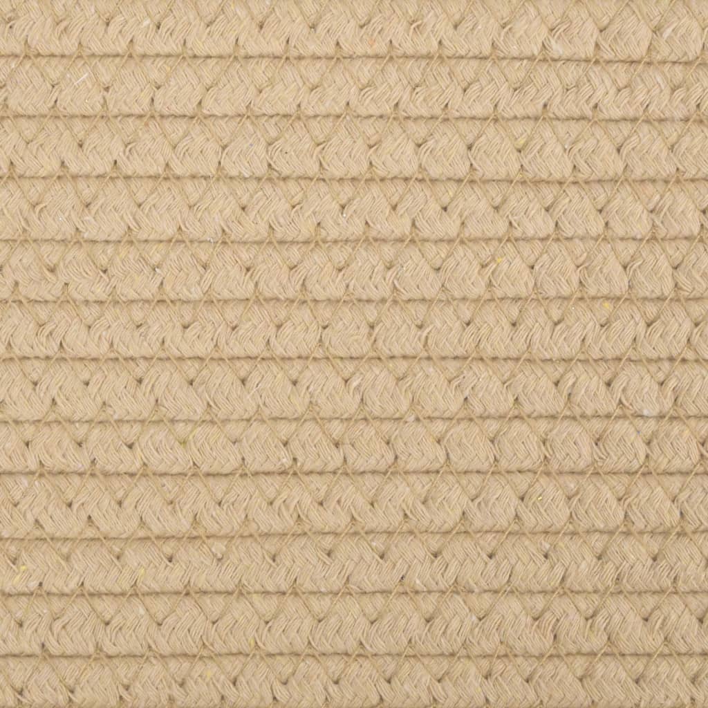vidaXL Kosz na pranie, beżowo-biały, Ø60x36 cm, bawełna