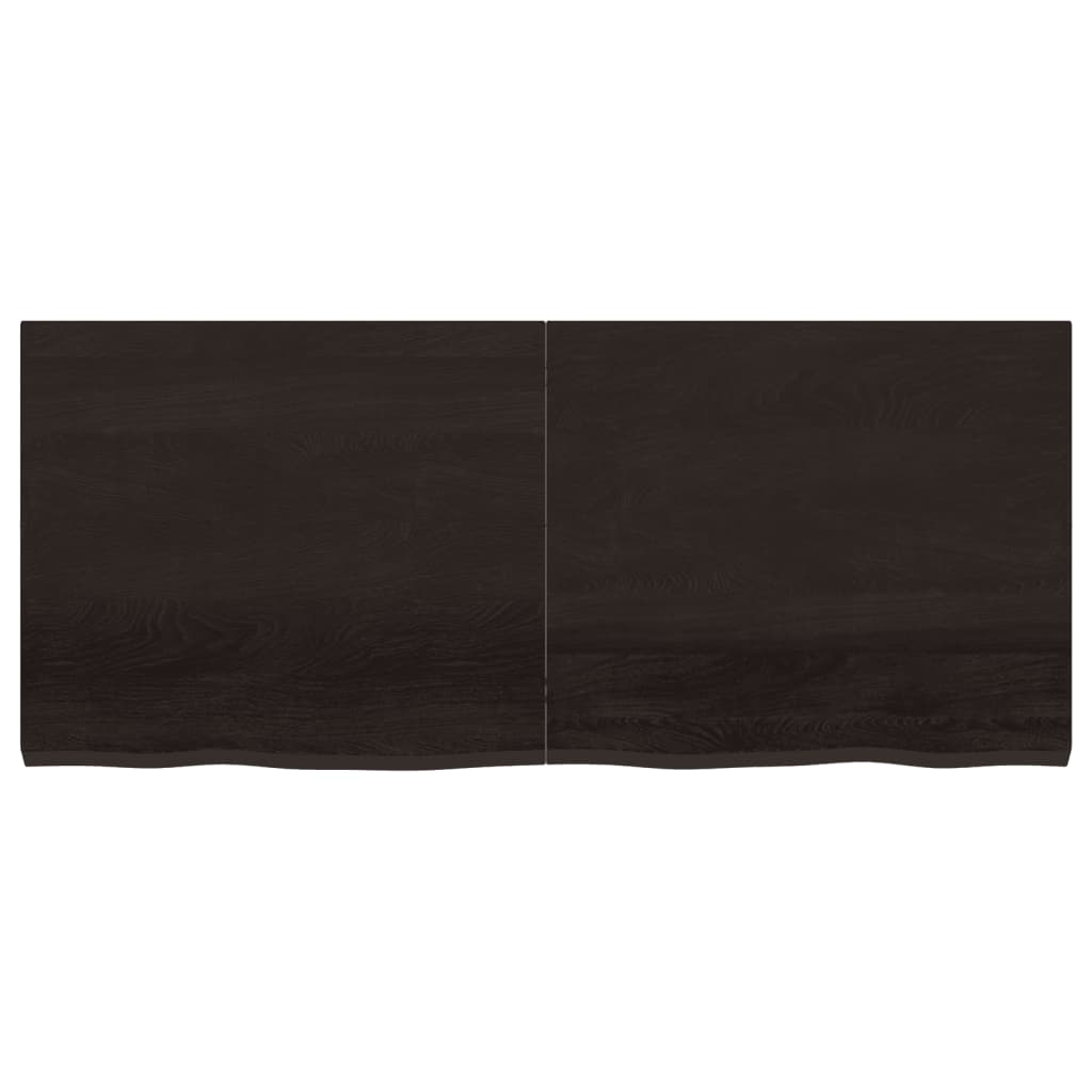 vidaXL Blat do łazienki, ciemnobrązowy, 140x60x(2-4) cm, lite drewno