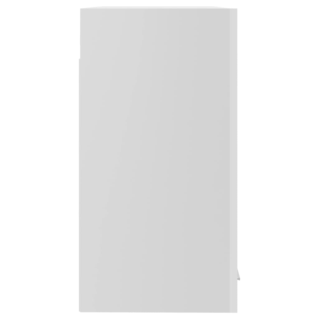 vidaXL Szafka wisząca z szybą, wysoki połysk, biała, 60x31x60 cm