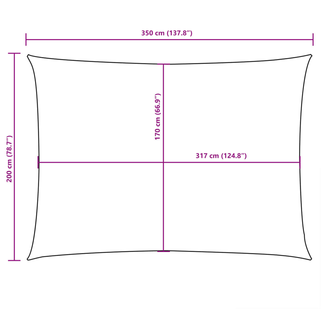 vidaXL Prostokątny żagiel ogrodowy, tkanina Oxford, 2x3,5 m, brązowy