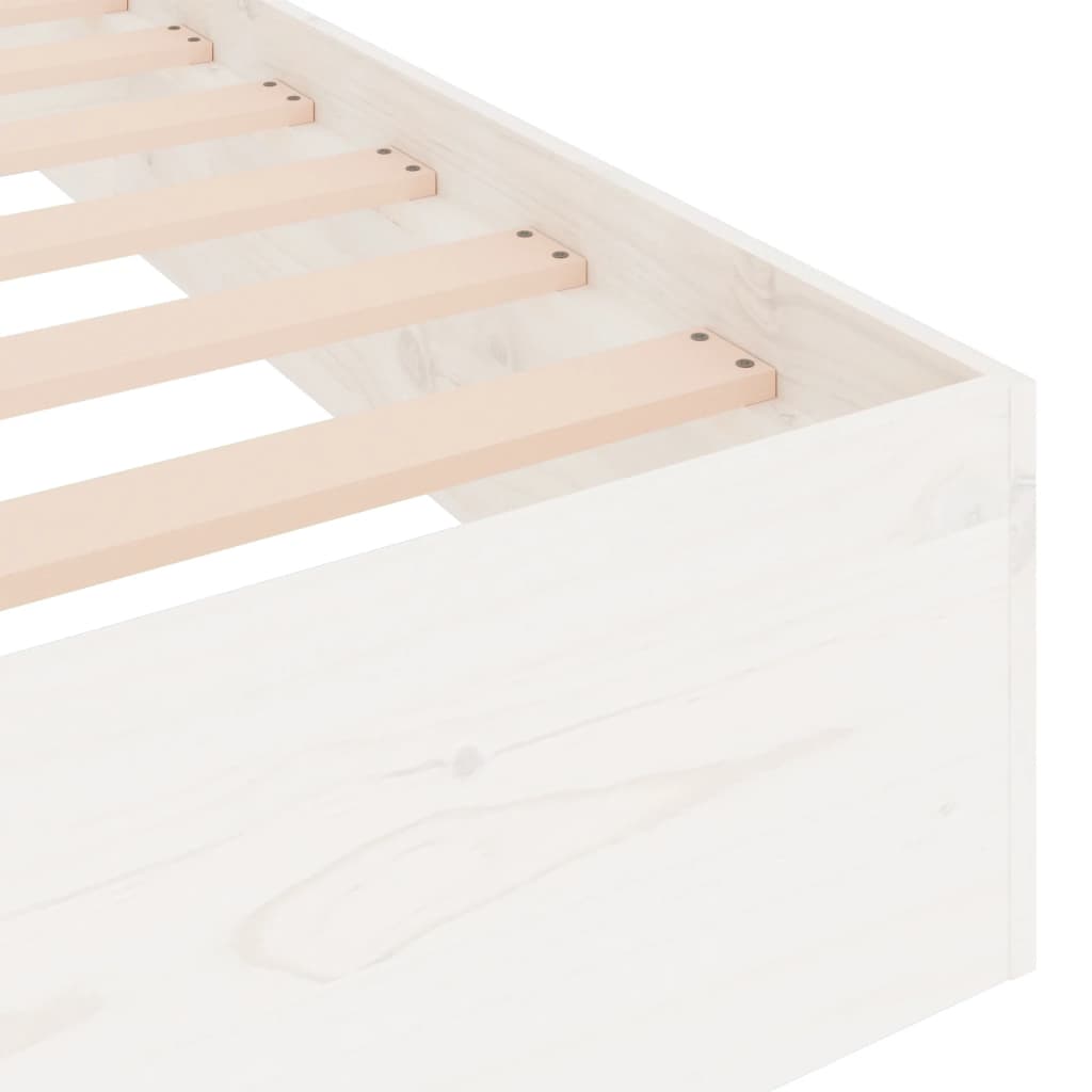 vidaXL Rama łóżka, biała, lite drewno, 75x190 cm, pojedyncza