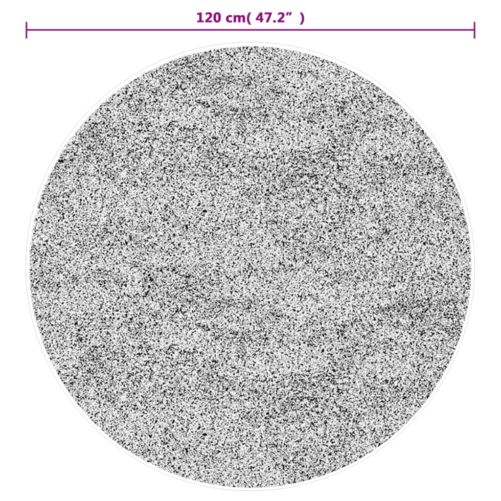 vidaXL Dywan z możliwością prania, czarno-biały, Ø120 cm