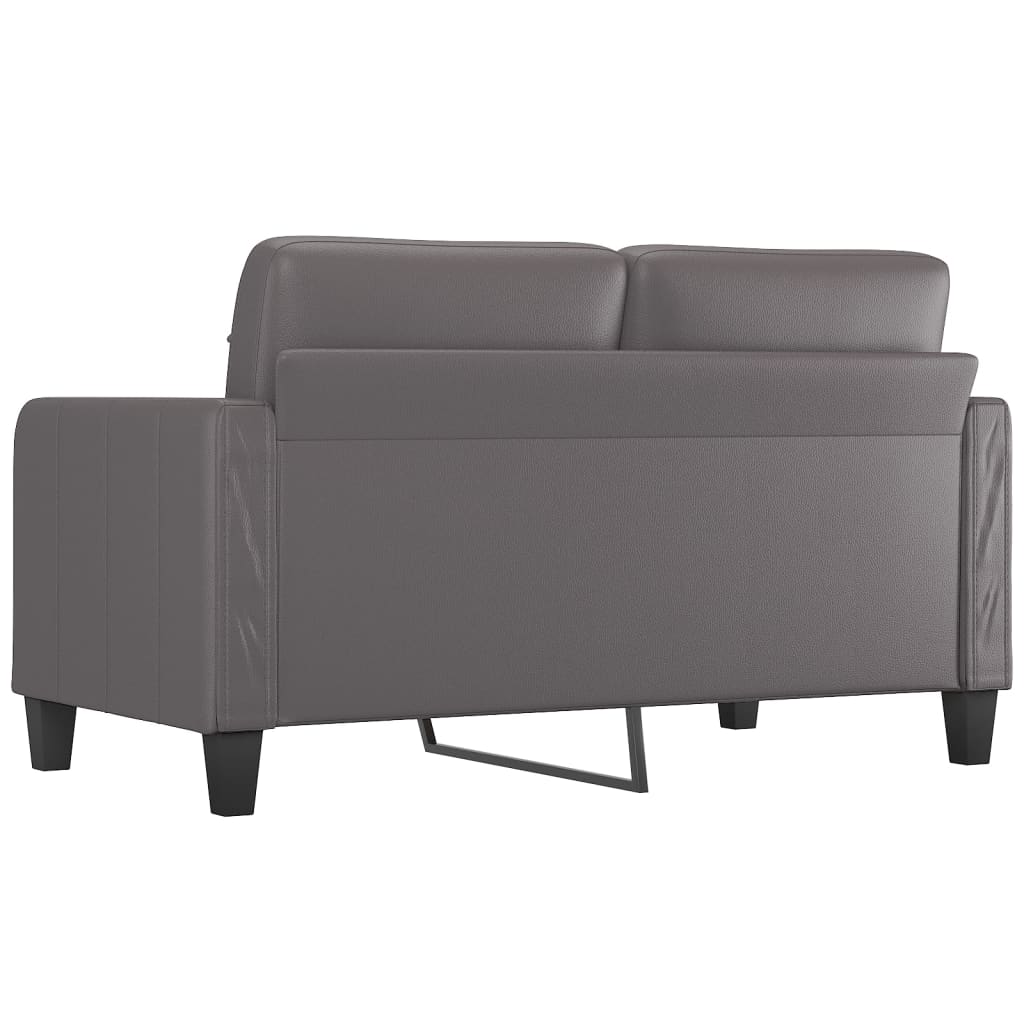 vidaXL 2-osobowa sofa, szary, 140 cm, sztuczna skóra