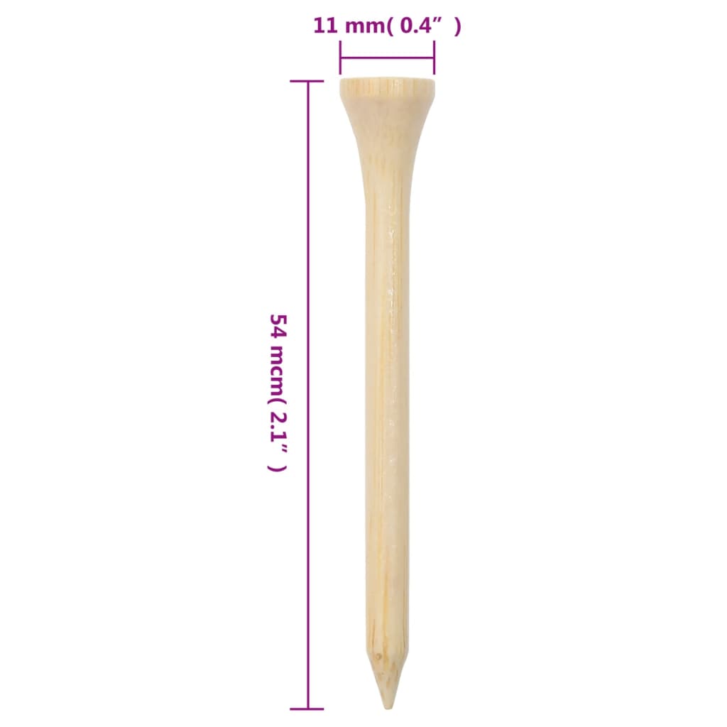 vidaXL Kołki tee do golfa, 1000 szt., 54 mm, bambusowe