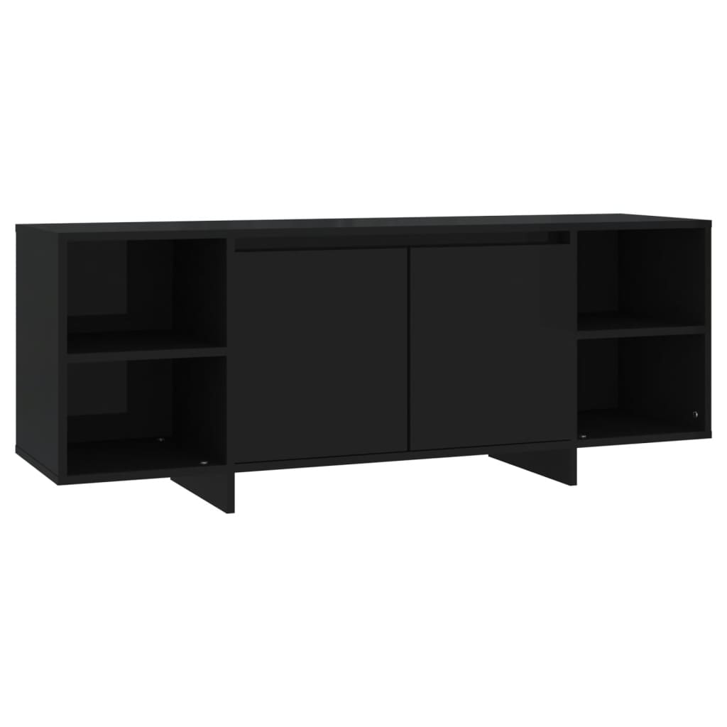 vidaXL Szafka pod TV, czarna, 130x35x50 cm, materiał drewnopochodny