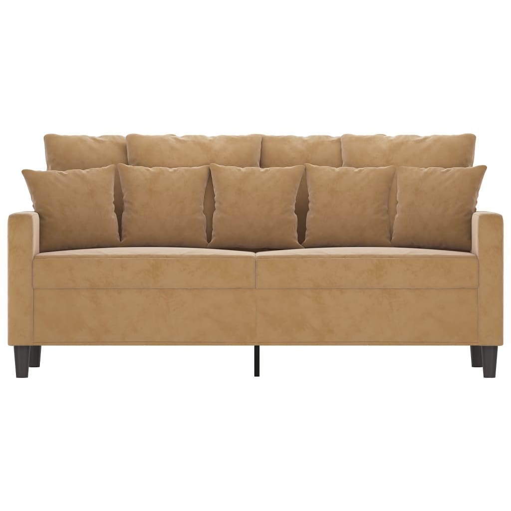 vidaXL Sofa 2-osobowa, brązowa, 140 cm, tapicerowana aksamitem