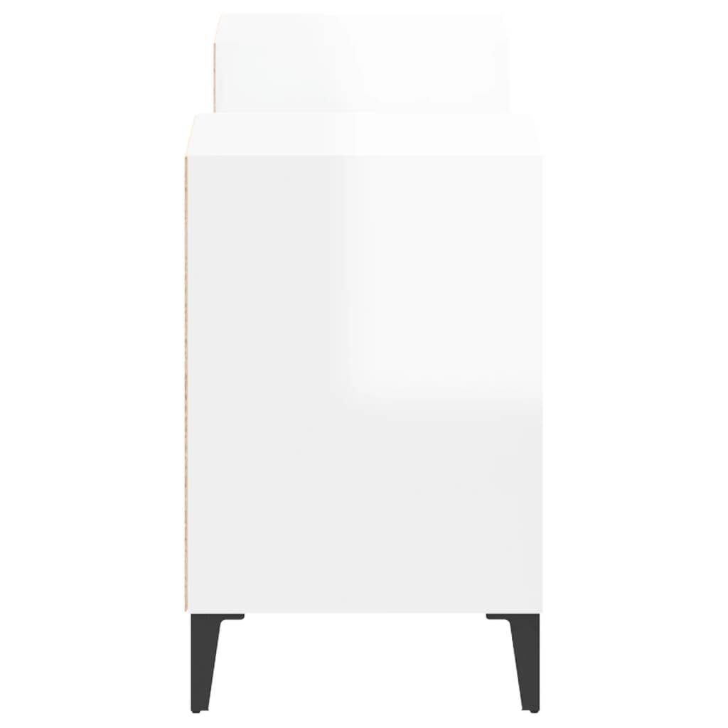vidaXL Szafka pod TV, wysoki połysk, biała, 160x35x55 cm