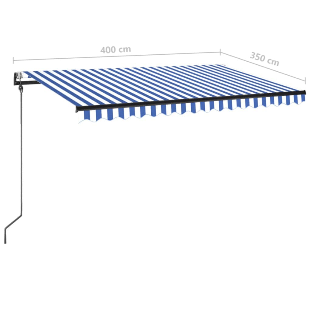 vidaXL Automatycznie zwijana markiza, LED i czujnik wiatru, 400x350 cm