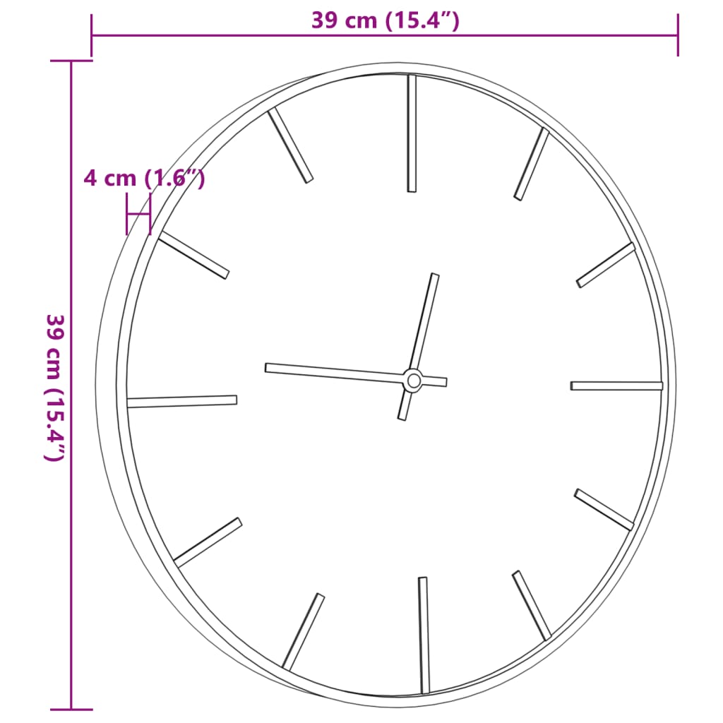 vidaXL Zegar ścienny, brązowy Ø39 cm, żelazo i materiał drewnopochodny