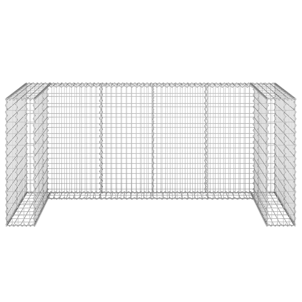 vidaXL Gabionowa osłona do koszy na śmieci, stal, 254x100x110 cm