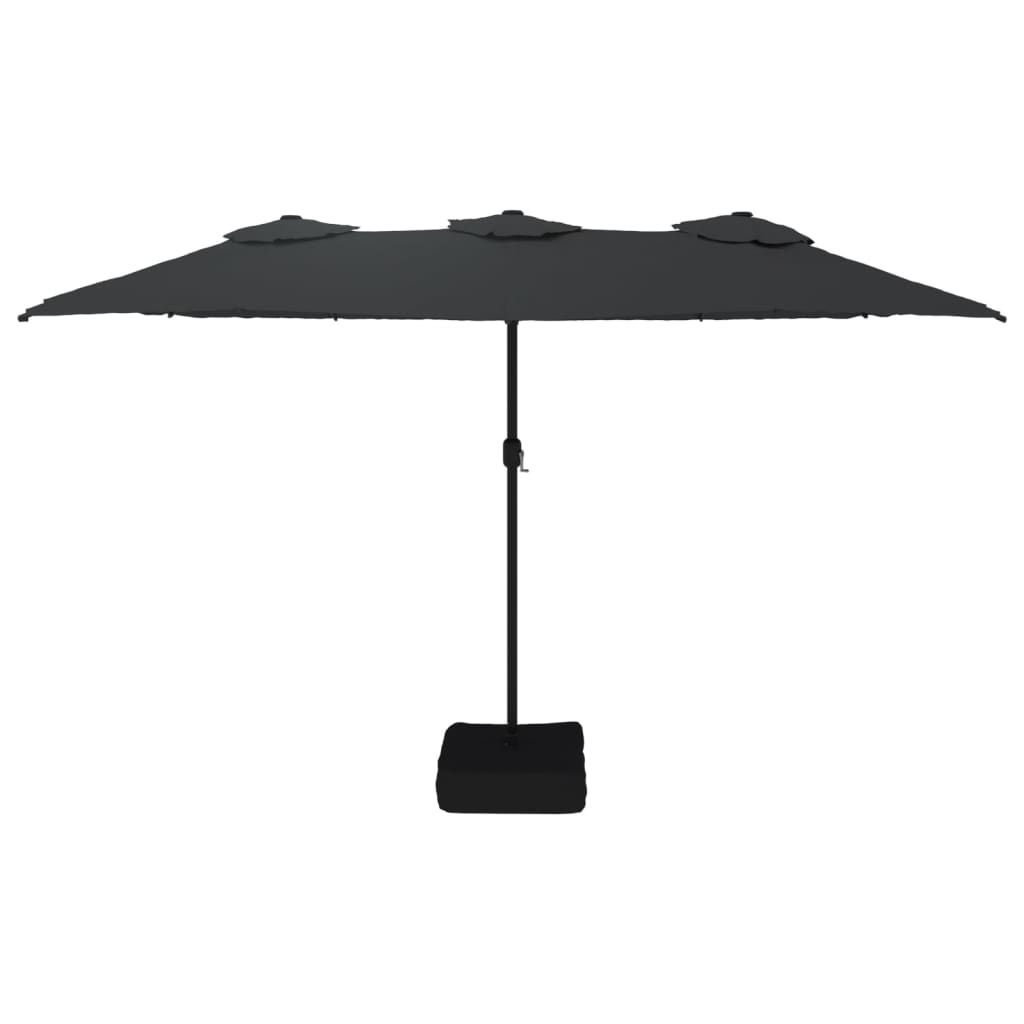 vidaXL Podwójny parasol ogrodowy, czarny, 449x245 cm