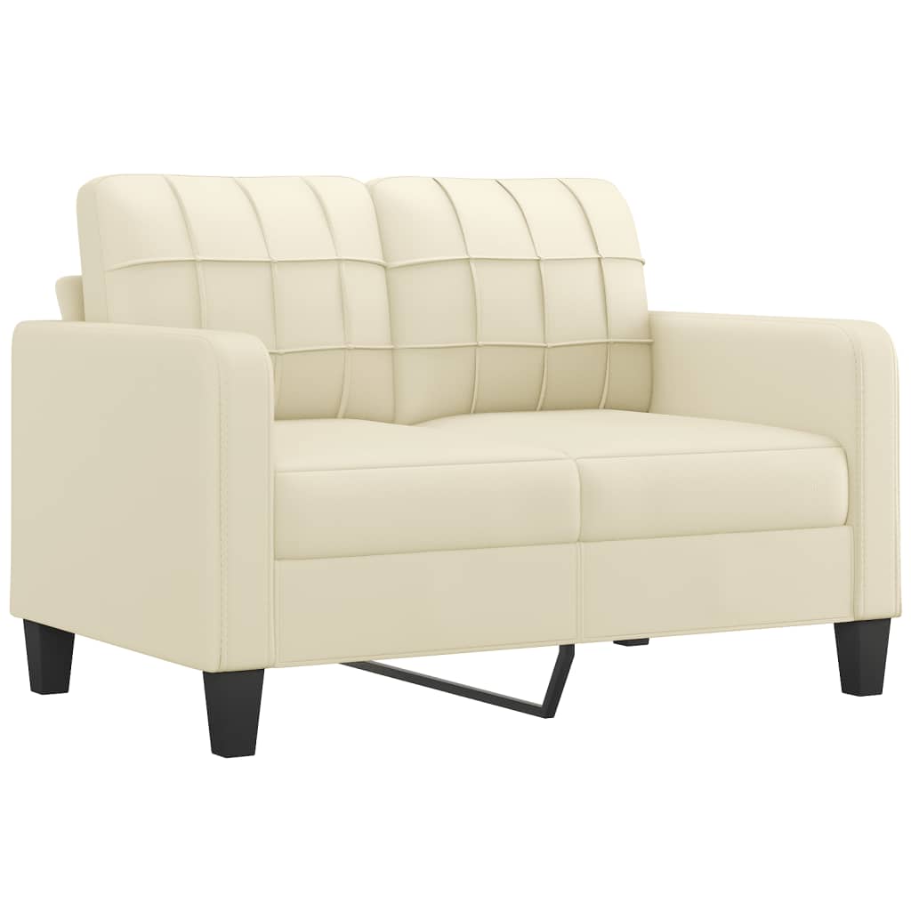 vidaXL 2-osobowa sofa, kremowy, 120 cm, sztuczna skóra