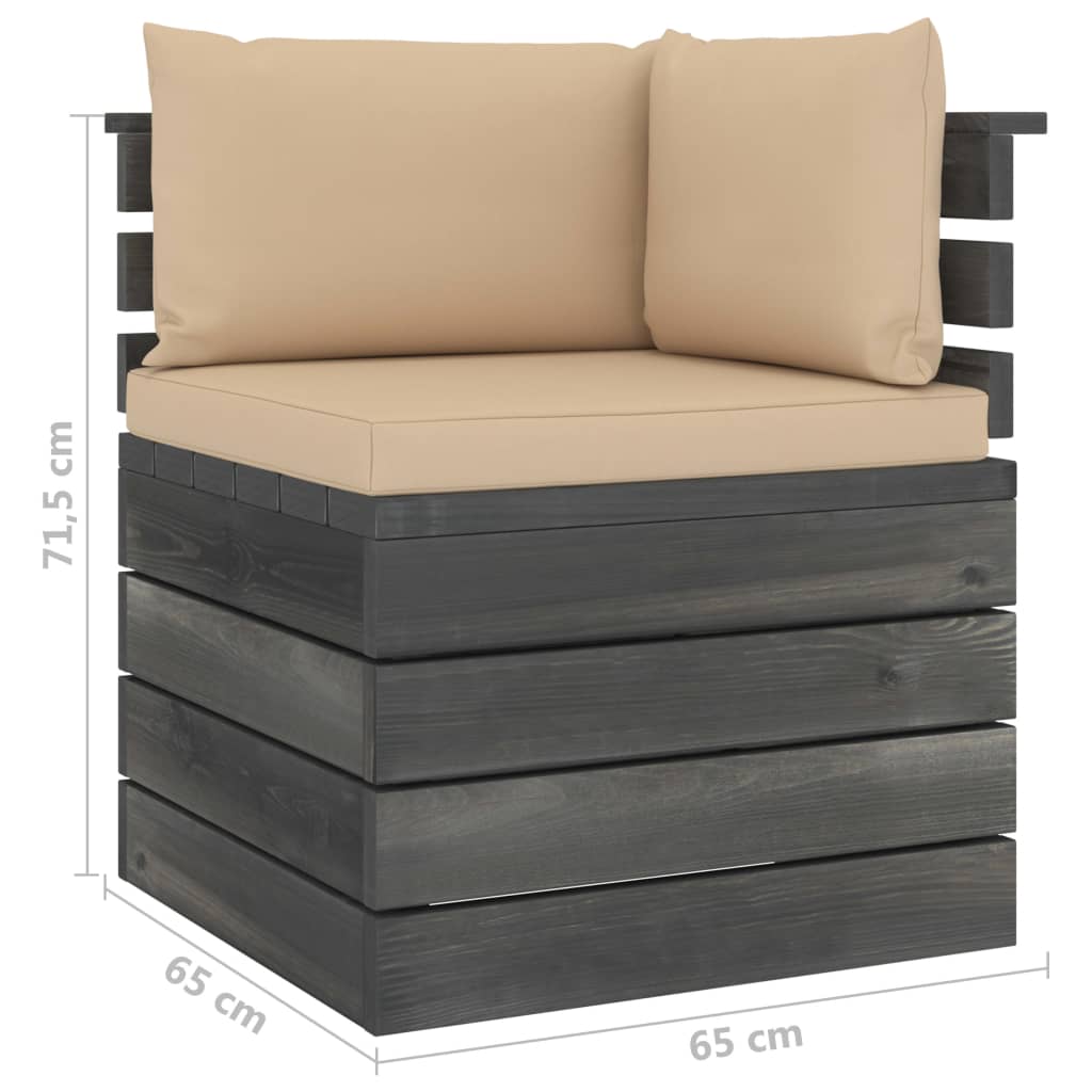 vidaXL Ogrodowa sofa 2-osobowa z palet, z poduszkami, drewno sosnowe