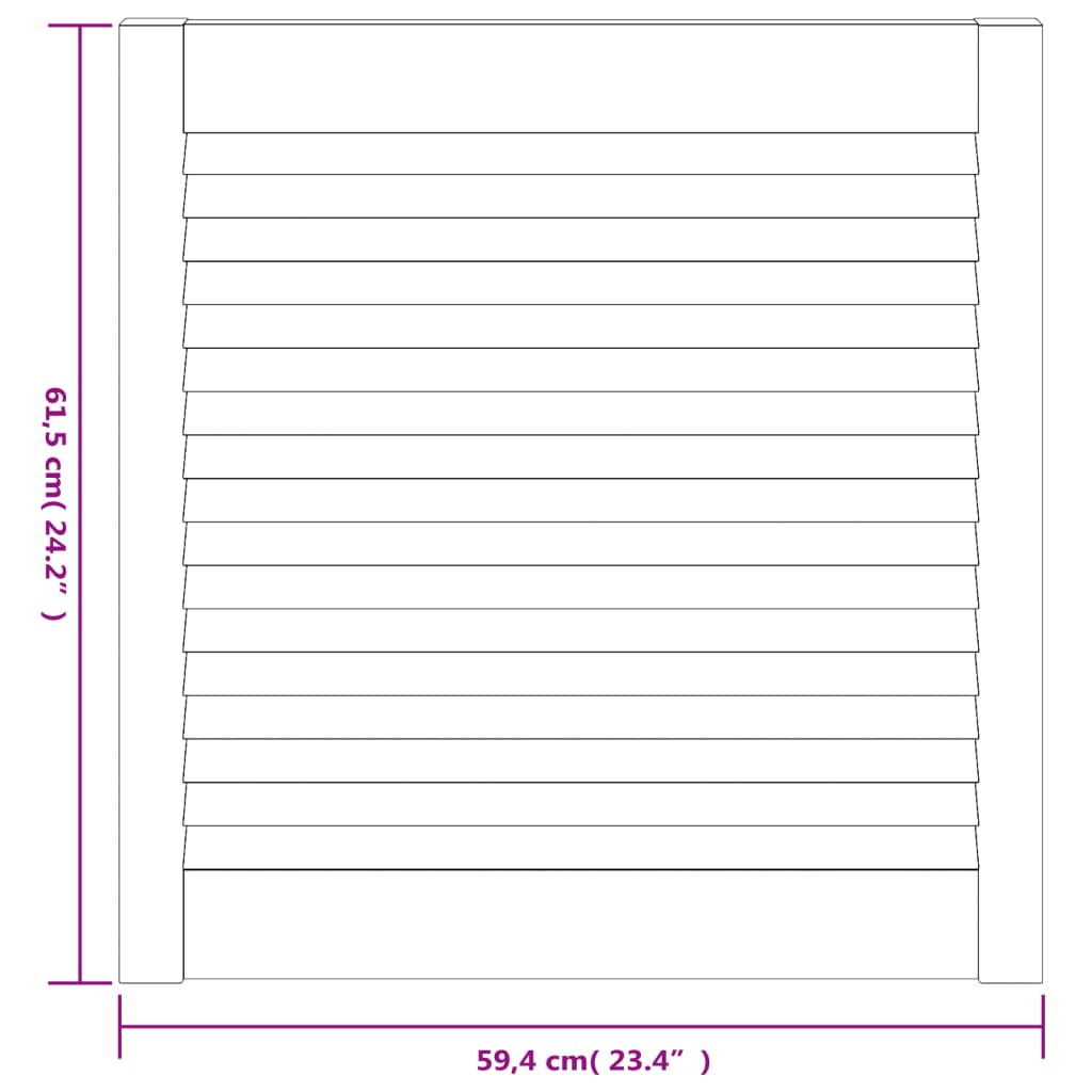 vidaXL Drzwi żaluzjowe do szafki, 2 szt., 61,5x59,4 cm, drewno sosnowe