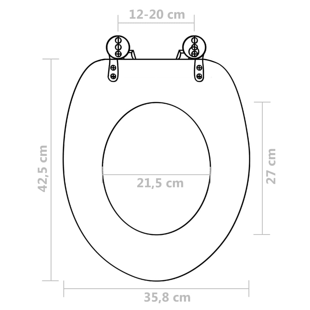 vidaXL Deska klozetowa, prosty design, MDF, biała