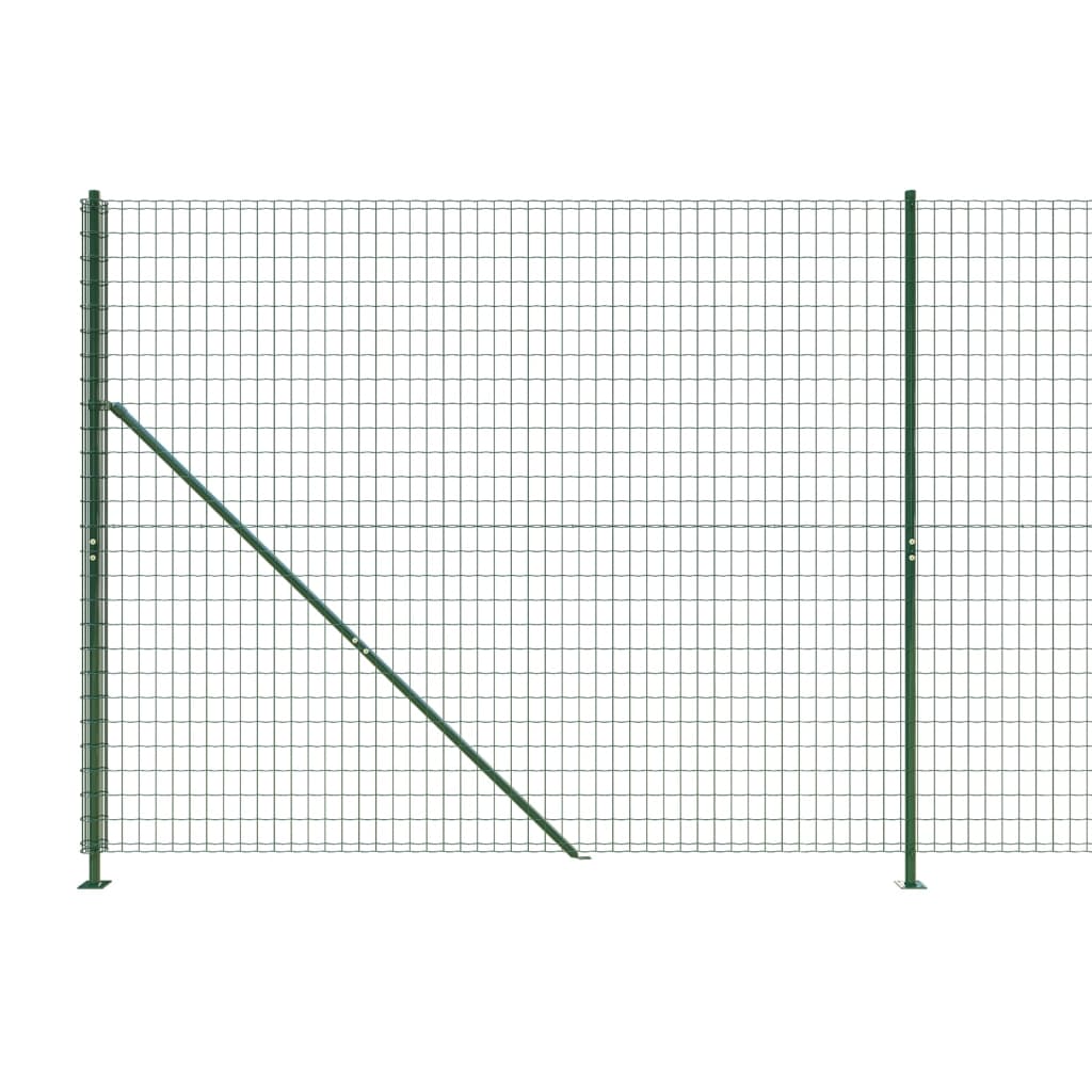 vidaXL Ogrodzenie z siatki, ze stopami słupków, zielone, 2x10 m