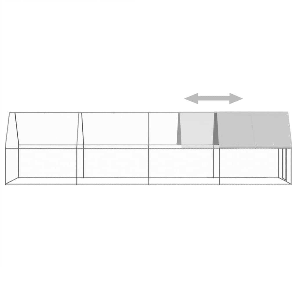 vidaXL Klatka dla kurcząt, 2x8x2 m, stal galwanizowana