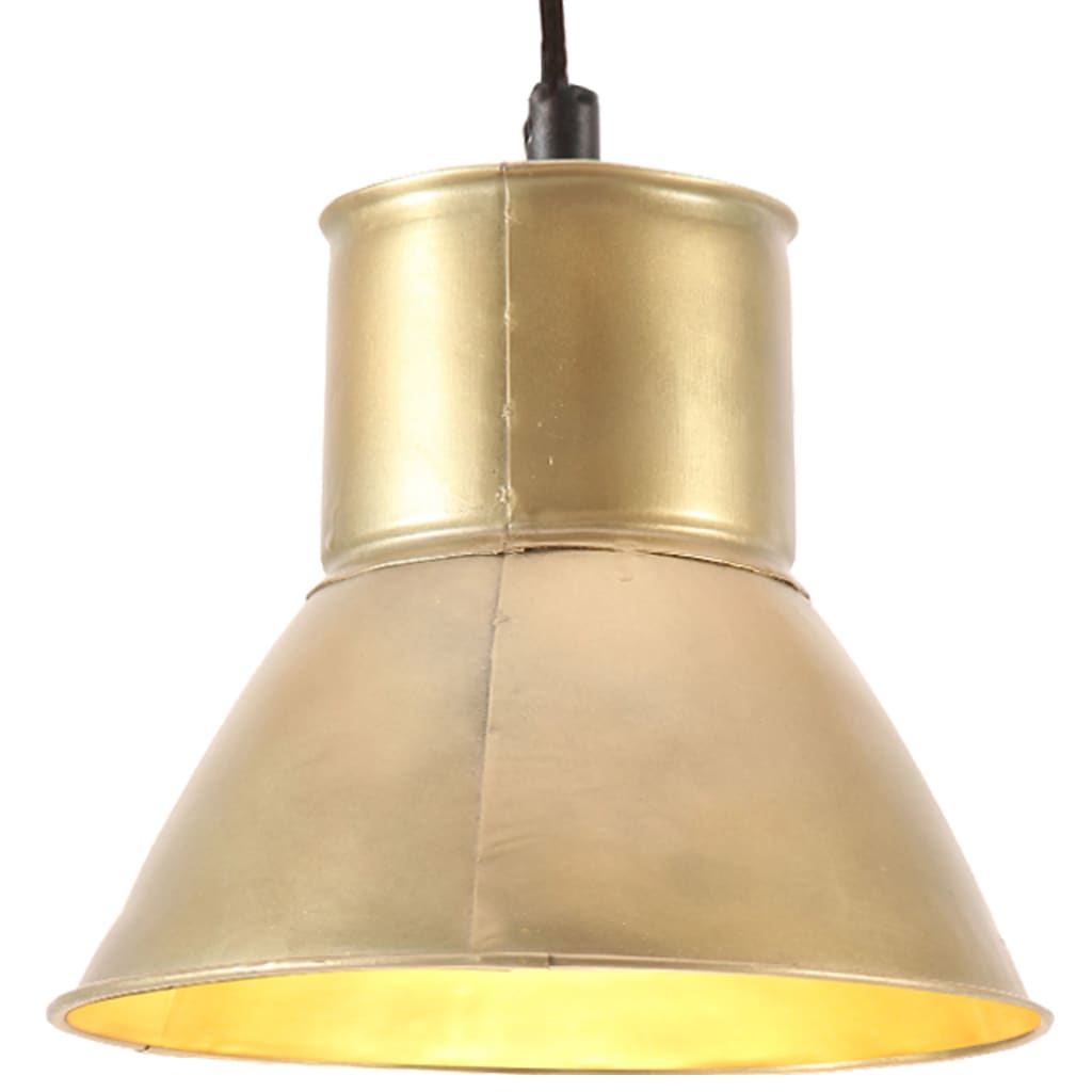 vidaXL Lampa wisząca, 25 W, kolor mosiądzu, okrągła, 17 cm, E27