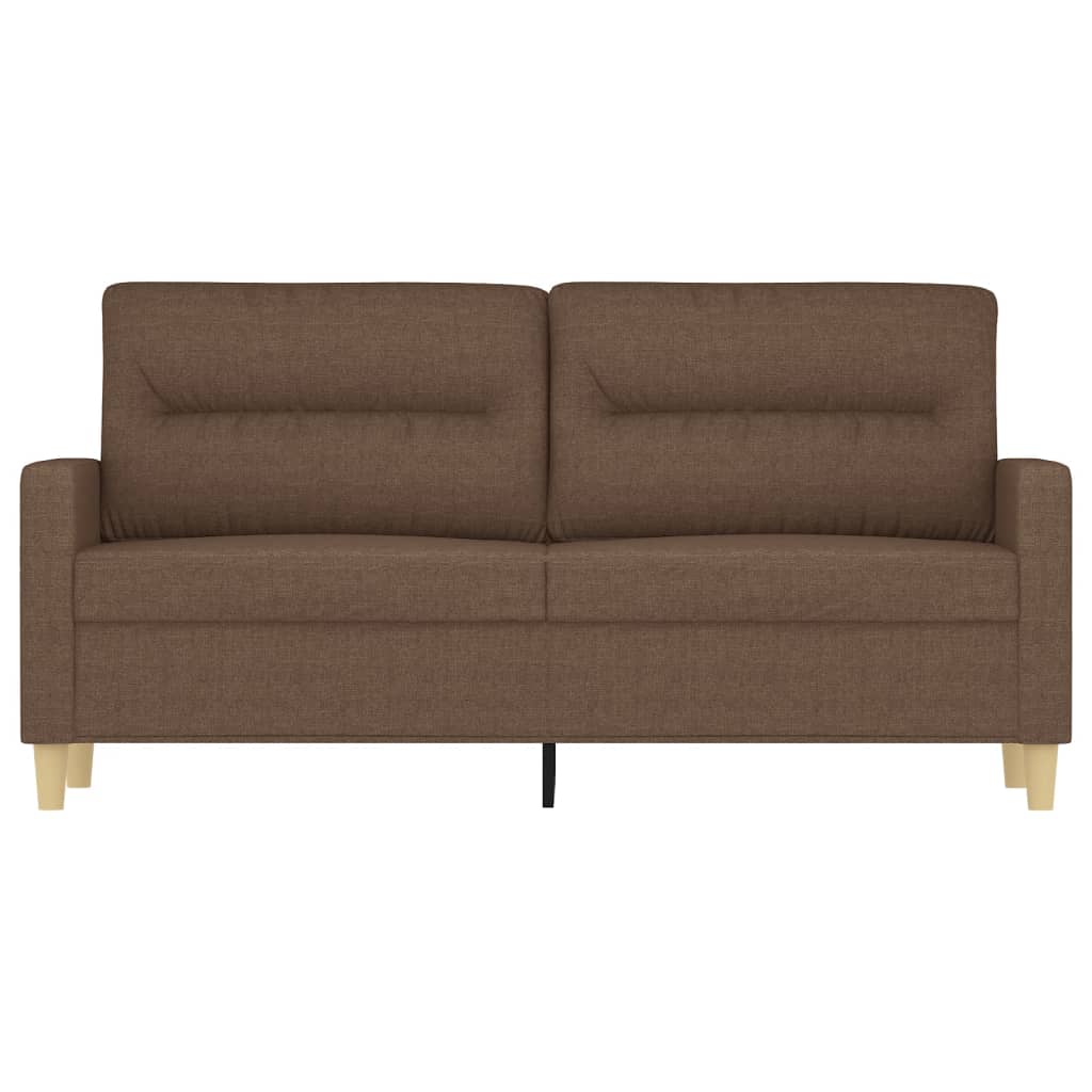 vidaXL Sofa 2-osobowa, brązowa, 140 cm, tapicerowana tkaniną