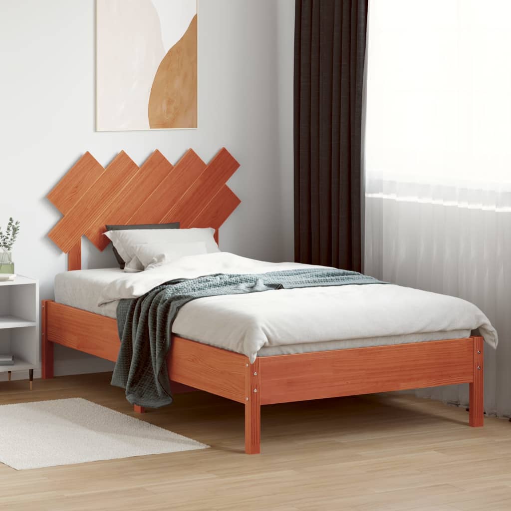 vidaXL Wezgłowie łóżka, woskowy brąz, 90 cm, lite drewno sosnowe