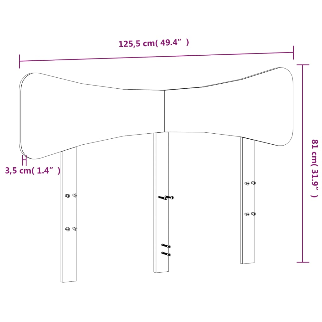 vidaXL Wezgłowie do łóżka, białe, 120 cm, lite drewno sosnowe