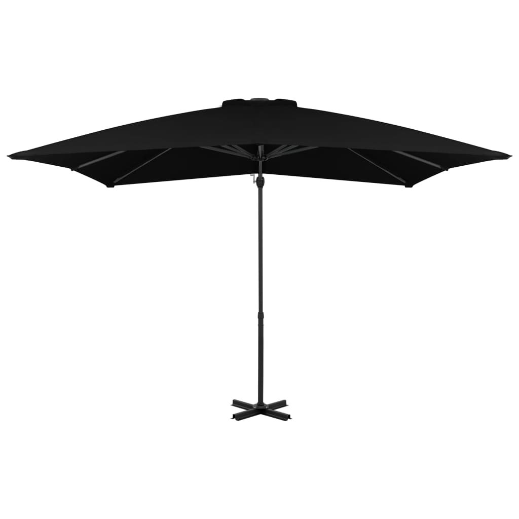 vidaXL Parasol wiszący z aluminiowym słupkiem, 250x250 cm, czarny