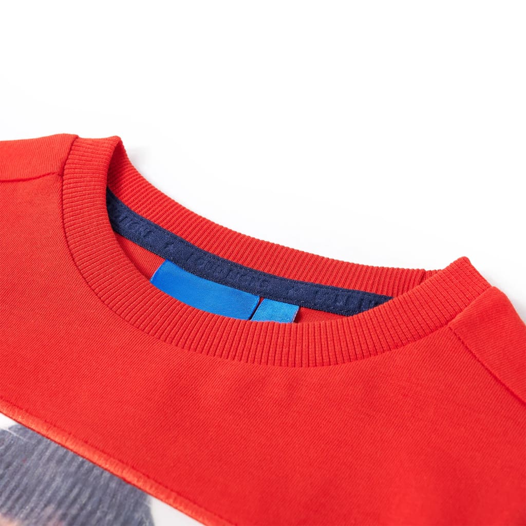 Koszulka dziecięca z długimi rękawami, czerwona, 116