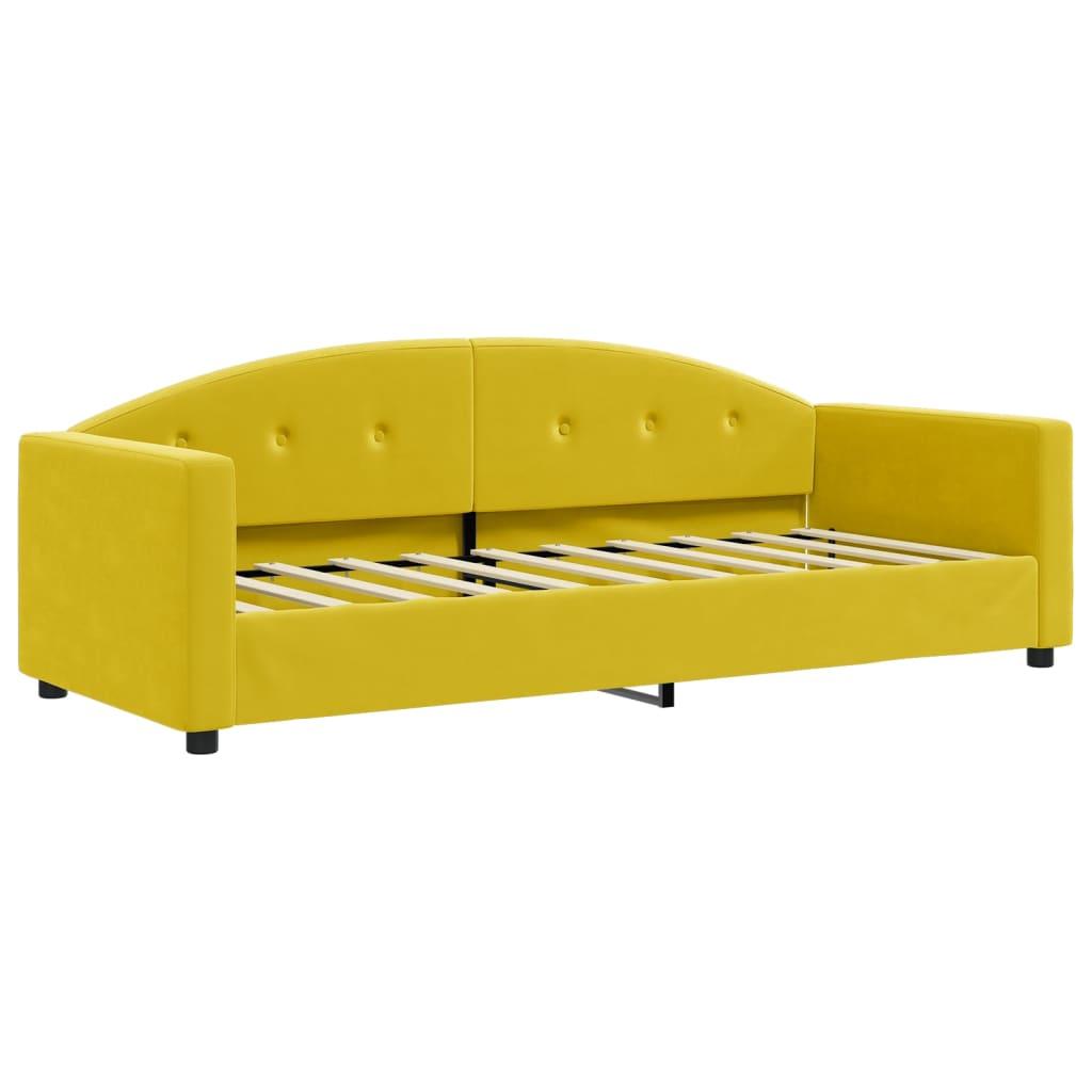 vidaXL Sofa z funkcją spania, żółta, 80x200 cm, obita aksamitem