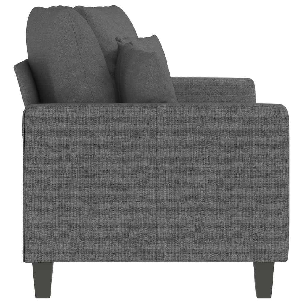 vidaXL Sofa 2-osobowa, ciemnoszara, 140 cm, tapicerowana tkaniną