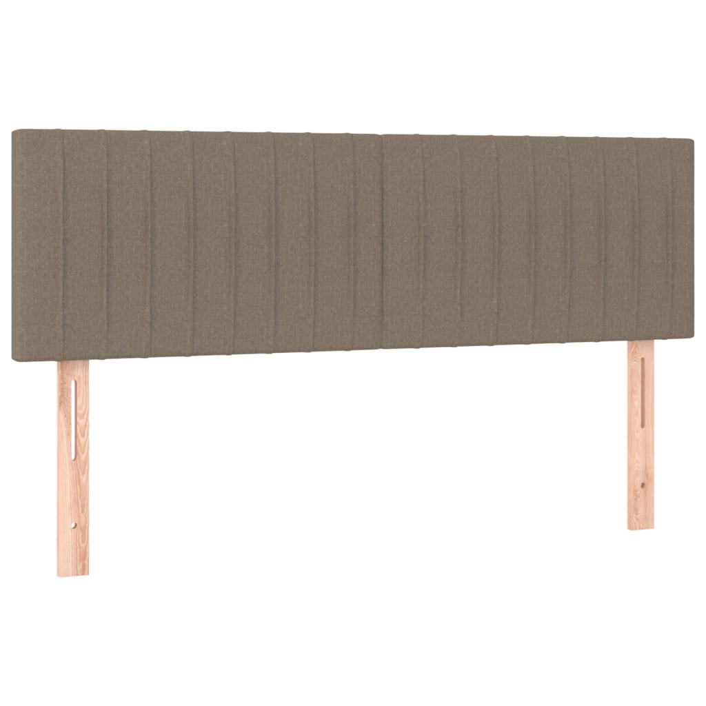 vidaXL Zagłówek do łóżka z LED, taupe, 144x5x78/88 cm, tkanina